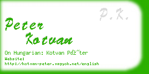 peter kotvan business card